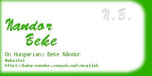 nandor beke business card